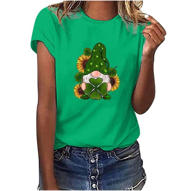 Blusas sueltas casuales con estampado interesante y cuello redondo para mujer Fridja bn1597