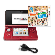 Restored Nintendo 3DS Game Console with Tomodachi Life, Super Mario, 1 GB, Metallic Red, 1, 1, 1