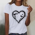 thumbnail image 1 of Xuyuer Women Blessed Beyond Measure Funny Cute T Shirts for Women Cute Sleeved Tops, Summer T-Shirt for Leisure Outdoor Casual Wear Simple Heart Graphic Shirts Vacation Thankful Tee, 1 of 4