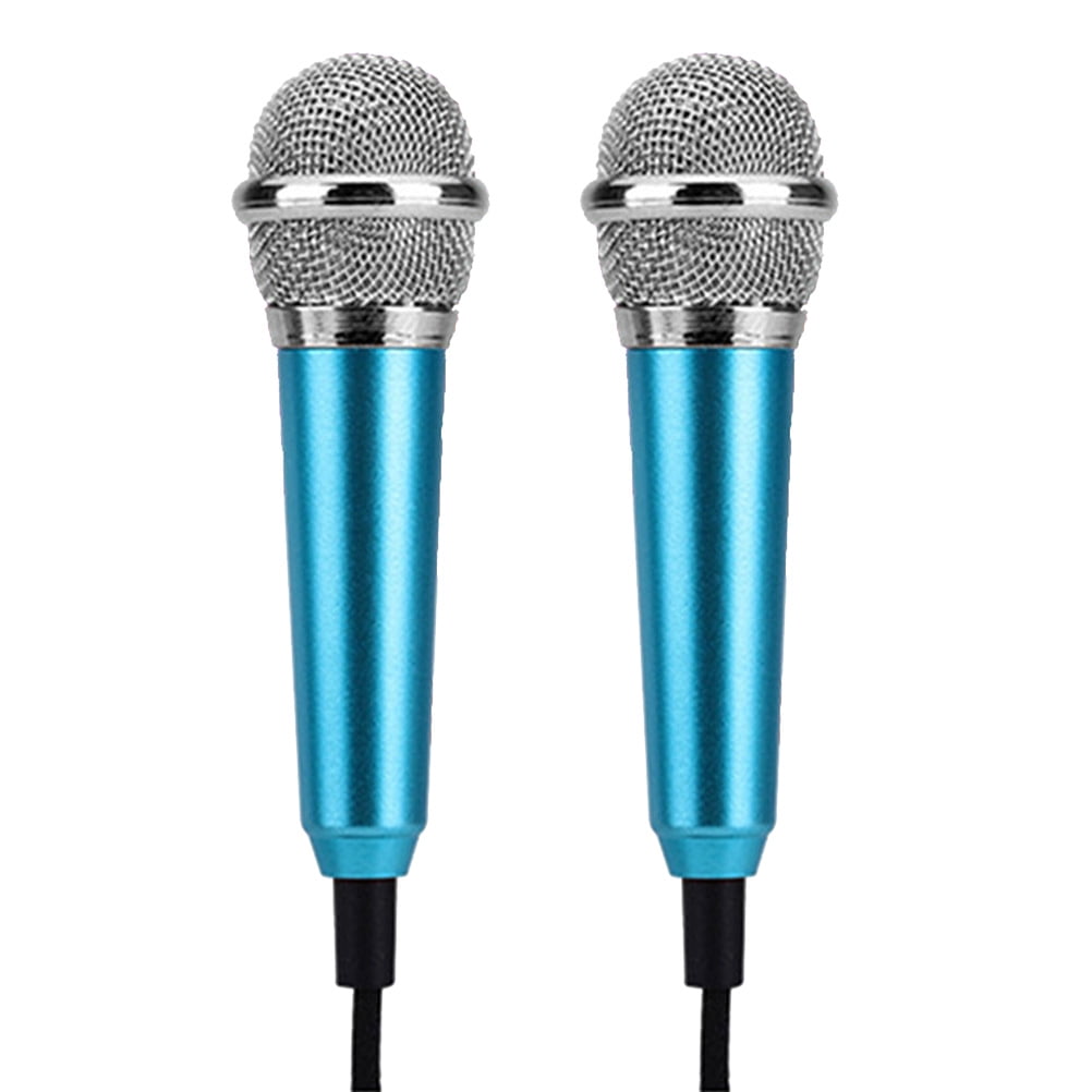 2 Pcs Microphone Mobile K Song Microphone National K Bar de Chant Microphone Artefact de Chanson Microphone de Cellulaire Mini Microphone (Bleu, Type Aléatoire)