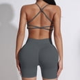 thumbnail image 5 of TOWED22 Workout Sets for Women 2 Piece Seamless Ribbed Crop Tank High Waist Shorts Yoga Outfits(Grey,S), 5 of 5