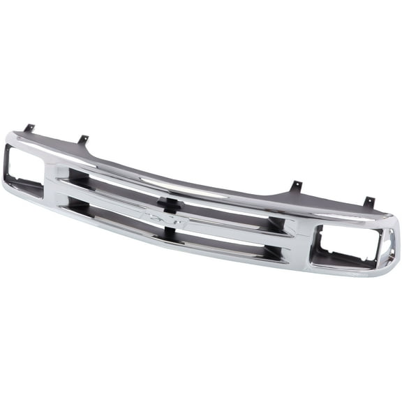 Tomoka Replacement Parts Front Grille Grill Chromed Shell Argent Insert With Sealed Beam HeadLight Compatible With Chevrolet S10 Blazer 1994 1995 1996 1997 Pickup Truck