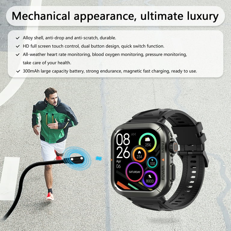 Blackview Smartwatch Men Women 1.85 Inch Fitness Watch with Make and A