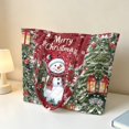 thumbnail image 3 of XYZCANDO Red Christmas Snowman Printed Padded Handle Handbag Large Capacity Holiday Carryall Tote for Shopping, Travel, Xmas Party Gifts Daily Use, 3 of 7