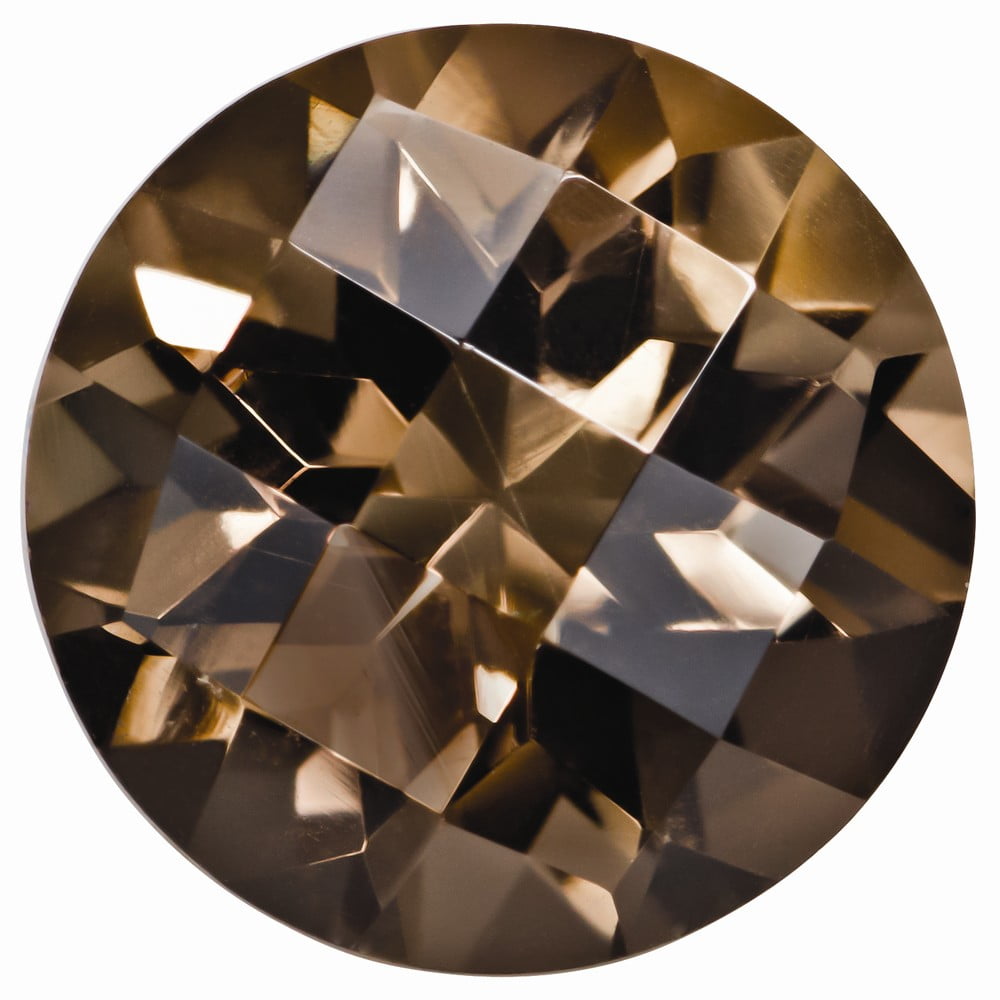 AA Jewels Chocolate Brown Smoky Quartz , 8MM ROUND CHECKERBOARD