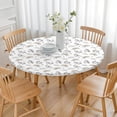 thumbnail image 3 of White Cartoon Unicorn Rainbow Cloud Pattern Round Fitted Tablecloth with Elastic Edge,Dining Table Cover Waterproof,Outdoor Round Tablecloth for Camping,Dining,Indoor and Outdoor, 3 of 7