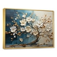 thumbnail image 3 of Designart "Golden Branches Blue and White Orchid Tree III" Extra Large Landscapes Framed Wall Art - Country Gold Tree Entryway Framed Wall Art Print, 3 of 7