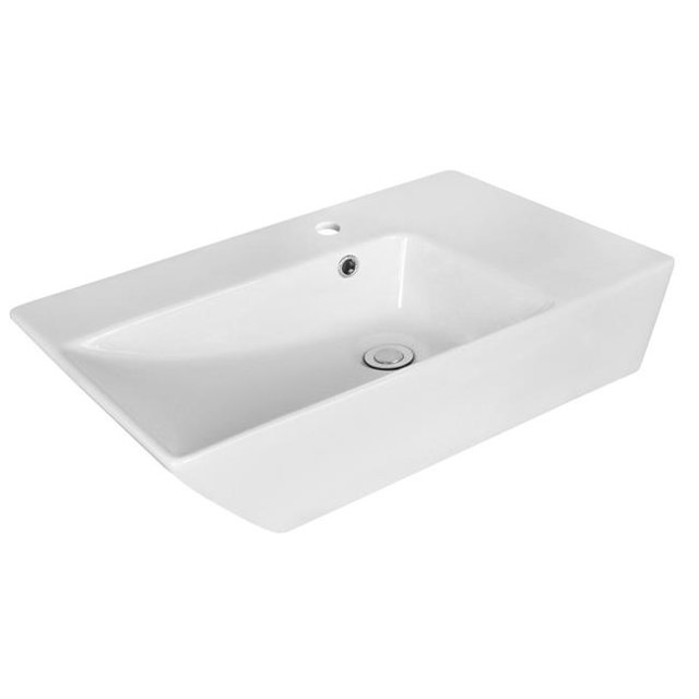 American Imaginations AI-18069 25.5 in. Rectangle Above Counter White Vessel Set for 1 Hole Center Faucet