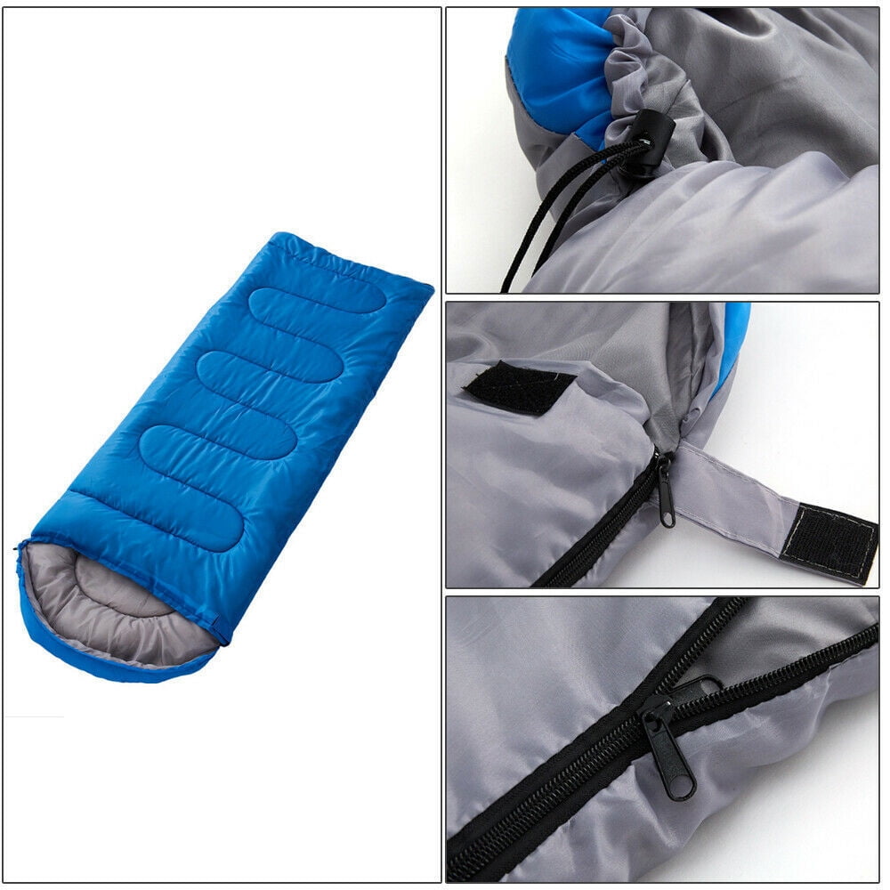 Sleeping Bag 3 Seasons Warm & Cool Weather, Waterproof Indoor & Outdoor for Kids, Teens & Adults for Hiking and Camping, Blue