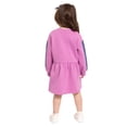 thumbnail image 6 of Wonder Nation Toddler Girls Embroidered Graphic Fleece Dress with Long Sleeves, Sizes 12M-5T, 6 of 8