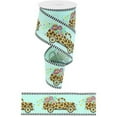 thumbnail image 3 of 2.5" Leopard Truck Flower Stripe Ribbon: Mint Green (10 Yards), 3 of 3