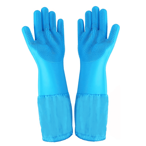 ​​Multipurpose  Pet Grooming Mittens | Silicone Bathing, Massage  Gloves for Dogs & Cats​​ | ​​Multipurpose Long Gloves | Safe for More than One Cleaning Scenarios.