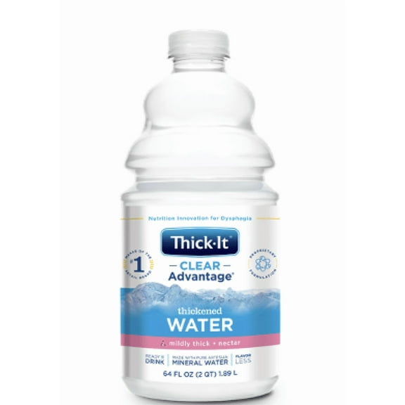 Thick-It Clear Advantage Mildy Thick Water, Nectar Consistency, Ready-to-Drink, Digestible Swallowing Aid, Hydration on the Go, Convenient & Ready-to-Use, No Mixing Needed, 64 oz Bottle