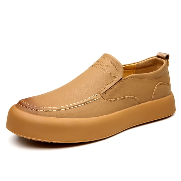 Men's Slip On Suede Texture Platform Loafer Casual Shoes