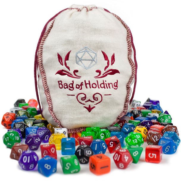 Polyhedral Dice Case 140pc Bag Of Holding Rpg Tabletop Assorted Polyhedral Dice Walmart Com Walmart Com