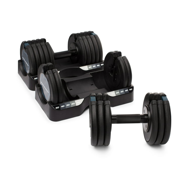 Adjustable dumbbell set 50 lbs hot sale