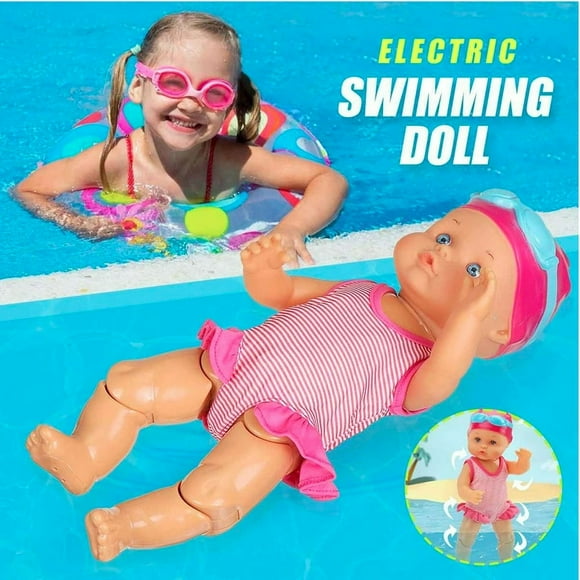 YOPTOP Swimming Baby Doll Baby Doll That Swims in Water Waterproof Swimming Doll for Girls Electric Swim Baby Doll Water Baby Doll Swimming Dolls for Bathtub Pool Bath Time Play,a
