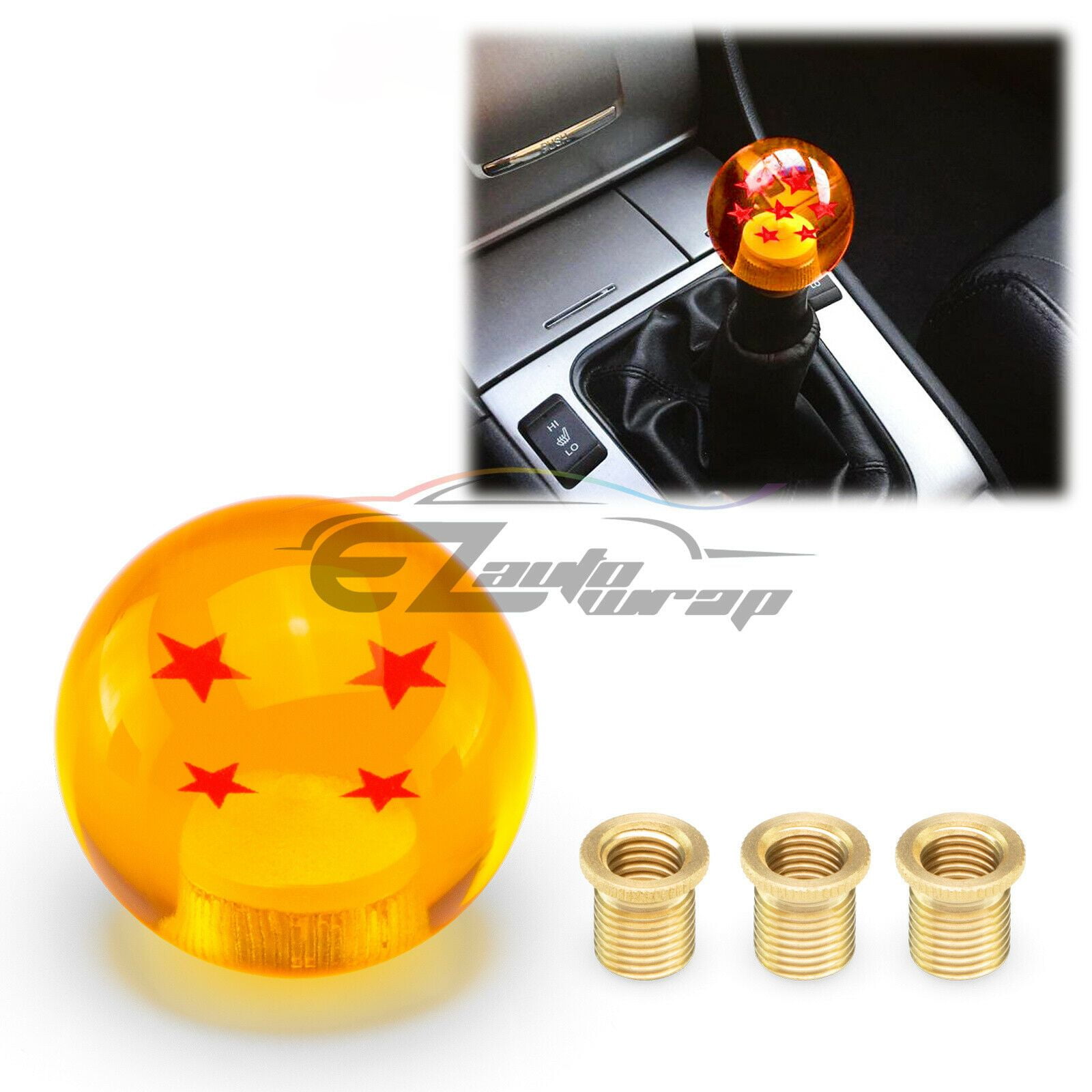 JDMBESTBOY Universal Blue Dragon Ball Z 4 Star 54mm Shift Knob with Adapters Will Fit Most Cars
