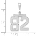 thumbnail image 2 of 14k White Gold Polished Finish Medium Size Number 82 Charm Pendant, 2 of 2