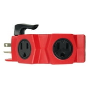 Hyper Tough 5-Outlet Outdoor Extension Cord Power Adapter with Safety Cover, 15 Amps, Red/Black