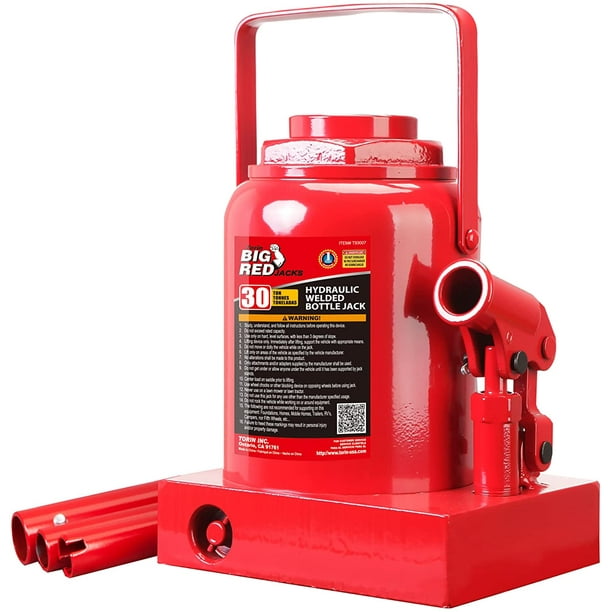 BIG RED Hydraulic Stubby Low Profile Welded Bottle Jack, 30 Ton (60,000
