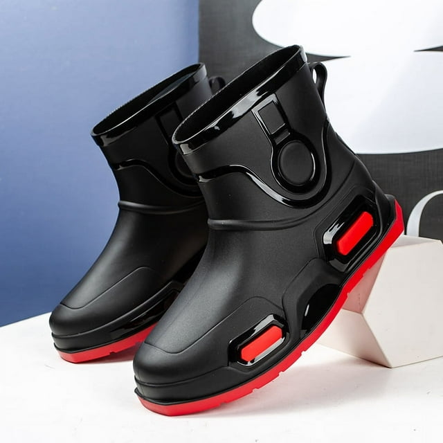 Botas de lluvia para hombre, para pesca, zapatos de goma aislantes, botines para hombre, impermeables, botas de seguridad para el trabajo, zapatos de cocina antideslizantes para hombre