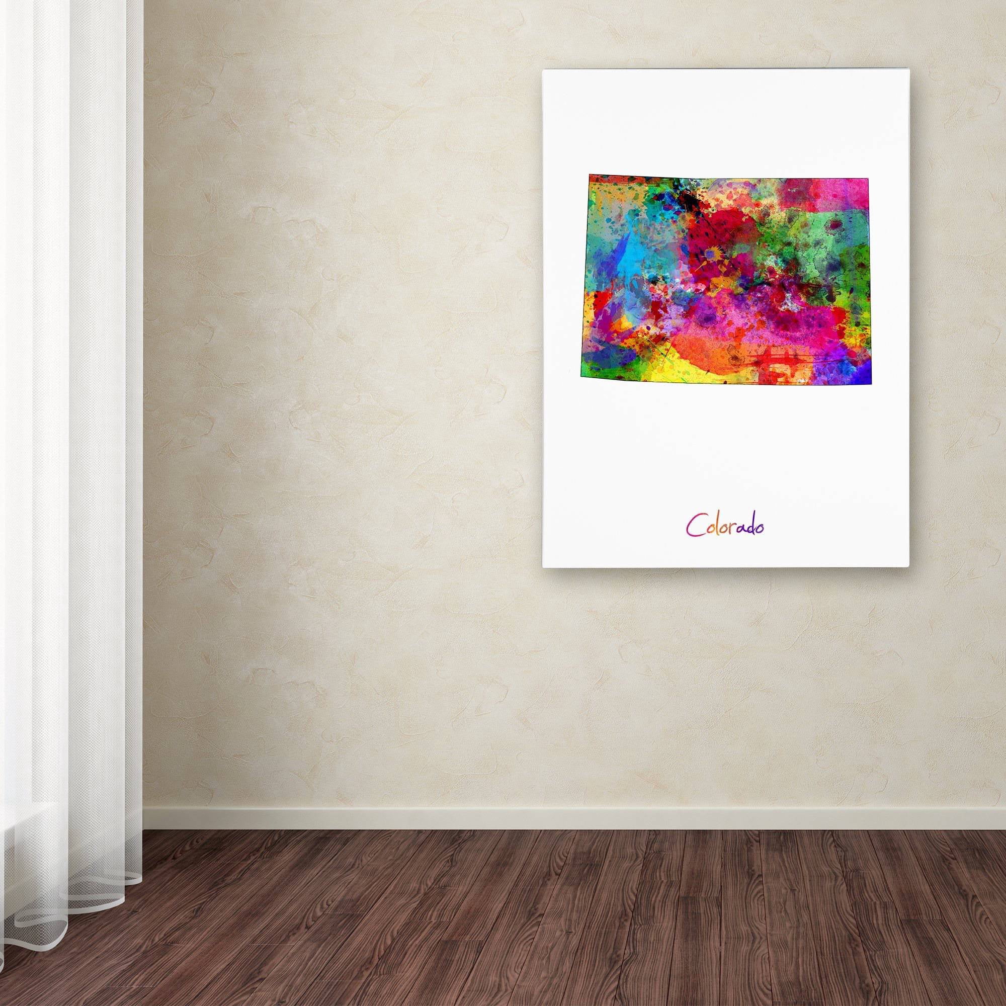 Trademark Fine Art Maps Canvas Art ' Colorado Map ' by Michael Tompsett