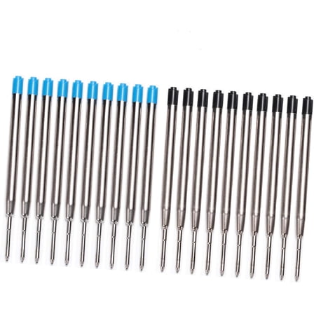 Pekkaxy 20 Pack Black & Blue Pen Refills Replacement Ink for Tactical Pen (10 Pcs Black, 10 Pcs Blue)
