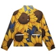 thumbnail image 4 of Jackets for Women Winter Coat Jackets Flannel Stand Collar Jacket(Sunflower Burst Art Print,Size:S-4XL), 4 of 7