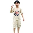 thumbnail image 4 of Kids Boys' Shorts Elastic Waist Drawstring Pull-On Boy Summer Boy's Clothing 10-11 Years, 4 of 9