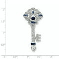 thumbnail image 2 of Sterling Silver Blue & Clear CZ Key Slide QP949 (48mm x 21mm), 2 of 2