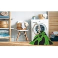 thumbnail image 2 of Ahgly Company Machine Washable Indoor Square Transitional Neon Green Area Rugs, 7' Square, 2 of 7