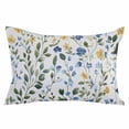 thumbnail image 2 of Blue Yellow Floral Spring Throw Pillow Cover, Pillowcase Protectors with Zipper, Breathable Decorative Lumbar Pillow Case Cover, Summer Pastoral Botanical Green Pillow Shams for Couch Sofa 12x20Inch, 2 of 8