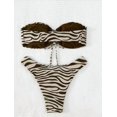 thumbnail image 3 of Top-kevin Bold Zebra Print Bandeau Bikini Set - Chic & Flattering Two Piece Swimsuit, 3 of 6