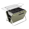 thumbnail image 4 of Parrilla portátil de carbón para barbacoa, parrilla plegable para portátil, para acampar, cocinar al aire libre, Picnic en el patio trasero, verde, 4 of 12
