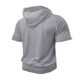 thumbnail image 7 of biudgviw Men's Short Sleeve Hoodies Drawstring Casual Zip Up Hooded Sweatshirt Sports Short Sleeve Loose Fit Tops with Pockets, 7 of 7