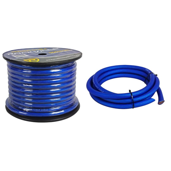 Rockville R0G100BLUE Vehicle Amplifier Power & Ground Cables (Blue)