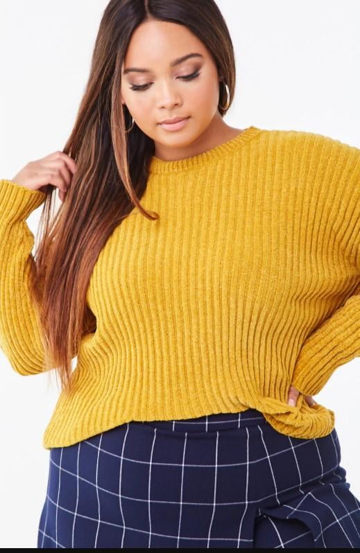 plus size mustard sweater