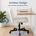 thumbnail image 4 of CELTOSS Criss Cross Home Office Chair, Teddy Fabric Armless Swivel Task Computer Chair with Wheels, White, 4 of 14