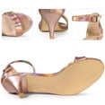 thumbnail image 4 of BLISSFUL STEP Women's Shoes Kitten Heel Ankle Strap Open Toe Sandals Rose Gold 9, 4 of 6