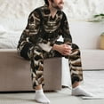 thumbnail image 7 of Fuzoiu Cyber Skeleton With Tattoos Print Men's Long-Sleeved Pajama,Lounge Button Down Nightwear,Mens Notch Collar Pajama Set -X-Large, 7 of 7