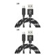 thumbnail image 4 of Sidaley Cable de carga TureClos Tipo-C Cable de carga rápida Cable de datos trenzado de nylon Teléfono Negro 1 metro 2Conjunto, 4 of 6