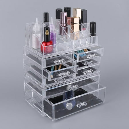 5 Tier Acrylic Cosmetics Case Makeup Box Multifunctional Make Up Organizer Transparent Storage Display Box