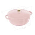thumbnail image 3 of Staub Cast Iron Essential French Oven, Dutch Oven, 5-quart, serves 5-6, Made in France - Peony Pink, 3 of 7