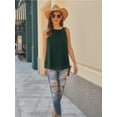 thumbnail image 4 of Anygrew Tank Tops for Women Sleeveless Round Neck Tops Casual Pleated Double Layers Chiffon Blouse Shirts, 4 of 6