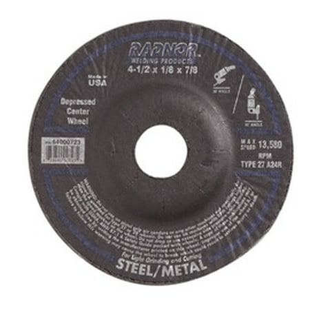 

Radnor 4 1/2 X 1/8 X 7/8 A24R Aluminum Oxide Type 27 Depressed Center Cut Off And Grinding Wheel For Use With Right Angle Grinder On Metal And Steel (13 Pack)
