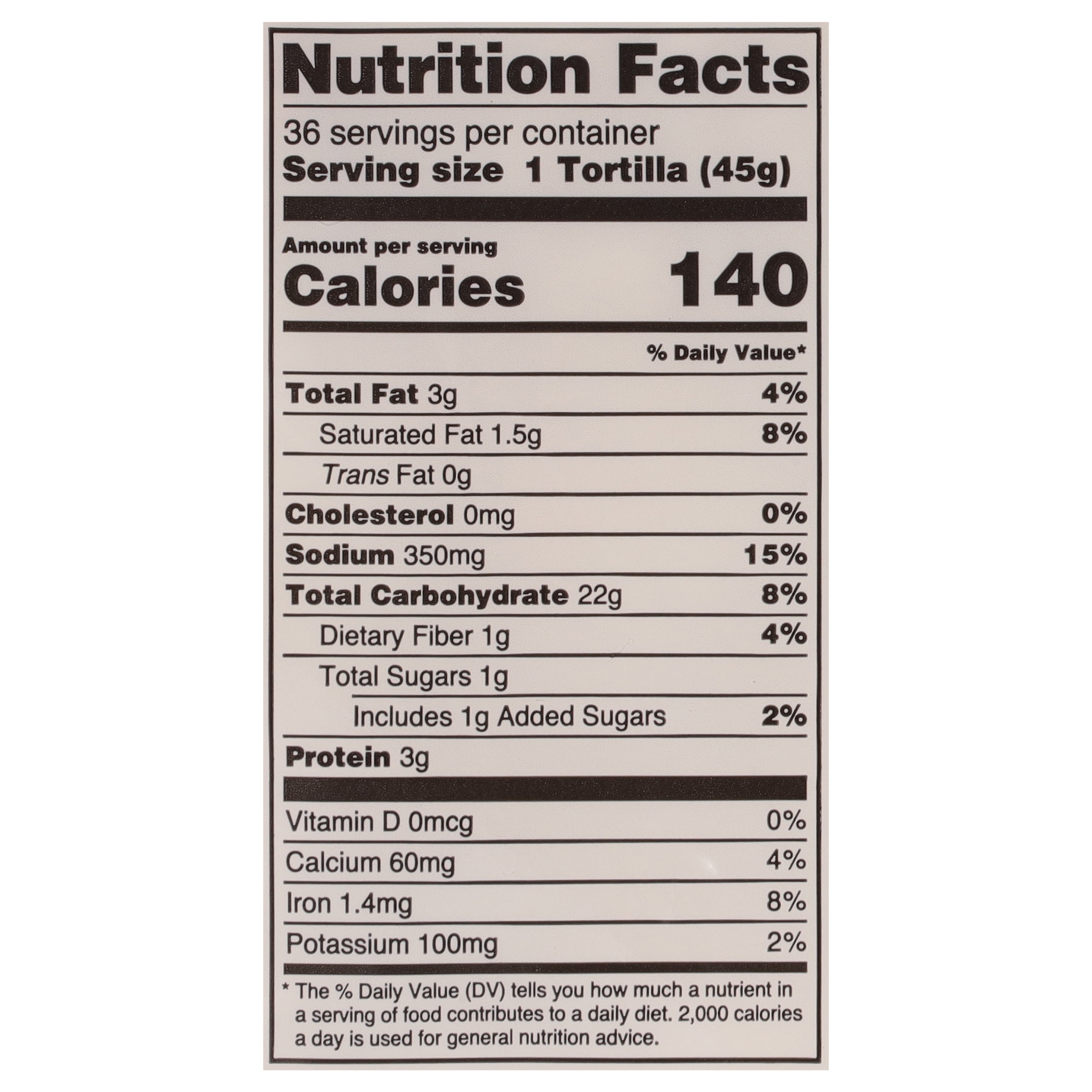 La Burrita El Sol Flour Tortilla 8", 57.6 oz, 36 Count