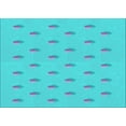 thumbnail image 1 of Ahgly Company Indoor Rectangle Patterned Bright Turquoise Blue Area Rugs, 2' x 4', 1 of 6