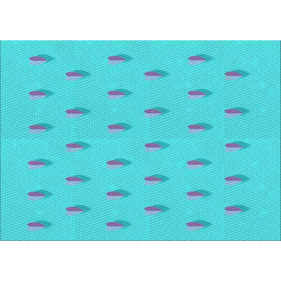 Ahgly Company Machine Washable Indoor Rectangle Transitional Bright Turquoise Blue Area Rugs, 5' x 7'