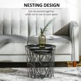 thumbnail image 3 of CoSoTower Set of 3 Nesting Coffee Tables with Storage, Round End Table with Removable Tray, Basket Side Tables with Metal Frame for Living Room, Black, 3 of 7